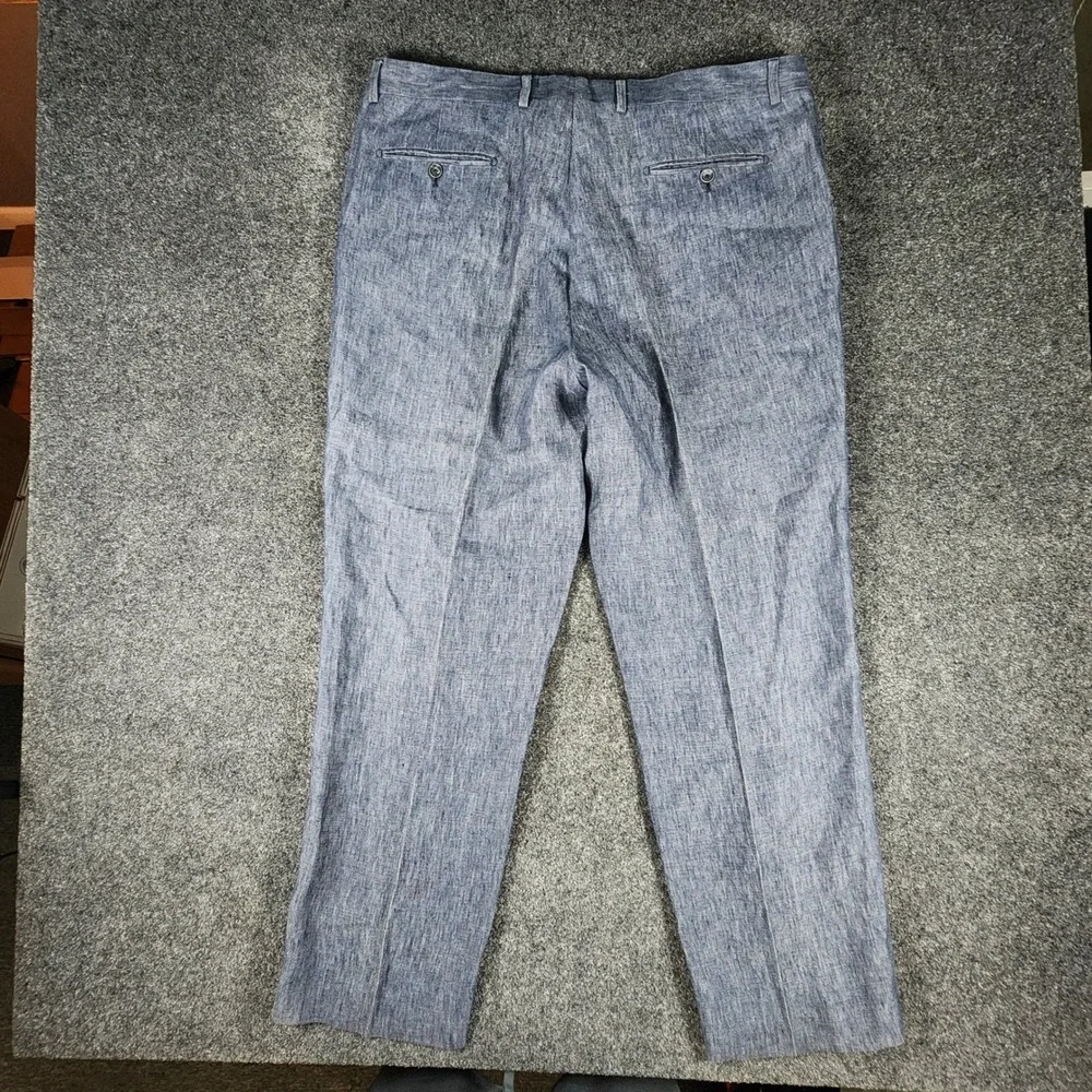 Joseph Abboud Heritage Men's Blue 100% Linen Angelico Italian Fabric Pants 40x30